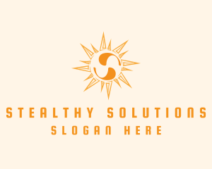 Solar Sun Letter S logo design