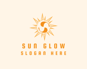 Solar Sun Letter S logo design