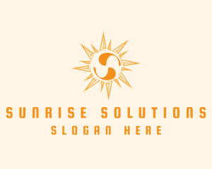 Solar Sun Letter S logo design