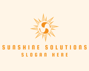 Solar Sun Letter S logo design