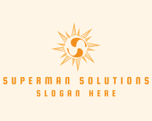 Solar Sun Letter S logo design