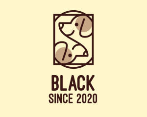 Brown Twin Dog  logo design