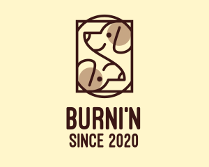 Brown Twin Dog  logo design