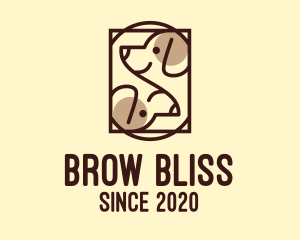 Brown Twin Dog  logo design