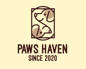 Brown Twin Dog  logo design