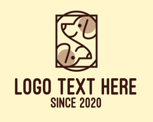 Pooch - Brown Twin Dog logo design
