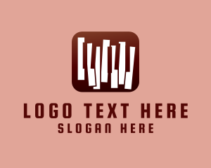 Lounge - Piano Music Instrument logo design
