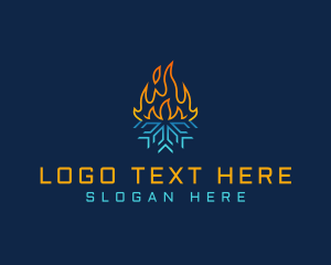 Cold - Thermal Fire Snowflake logo design