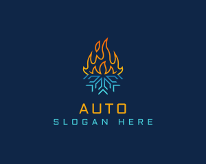 Thermal Fire Snowflake Logo