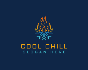 Refrigerator - Thermal Fire Snowflake logo design