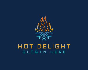 Thermal Fire Snowflake logo design