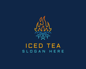 Thermal Fire Snowflake logo design