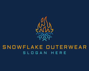 Thermal Fire Snowflake logo design