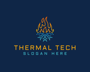 Thermal - Thermal Fire Snowflake logo design