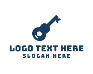 Password - Acoustic Guitar Key logo design