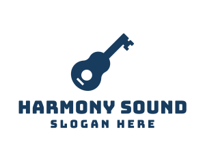 Acoustic - Acoustic Guitar Key logo design