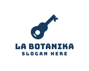Locksmith - Acoustic Guitar Key logo design