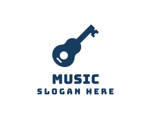 House Security - Acoustic Guitar Key logo design