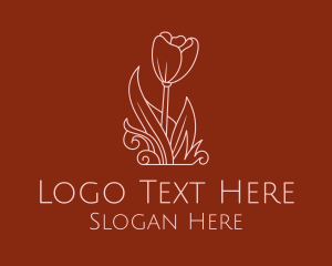 Stem - Minimal Rosebud Flower logo design