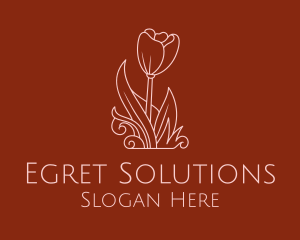 Minimal Rosebud Flower logo design