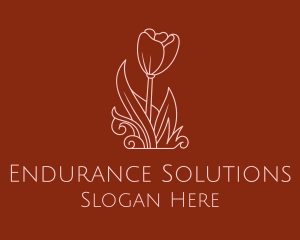 Minimal Rosebud Flower logo design