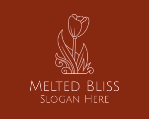 Minimal Rosebud Flower logo design