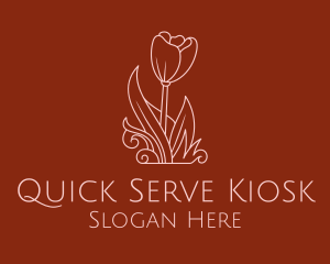 Minimal Rosebud Flower logo design