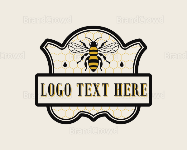 Bee Honey Droplet Logo