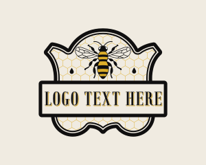 Emblem - Bee Honey Droplet logo design