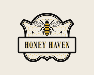 Beekeeper - Bee Honey Droplet logo design