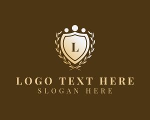Gold - Golden Shield Wreath Law Firm logo design