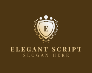 Golden Shield Wreath Law Firm logo design