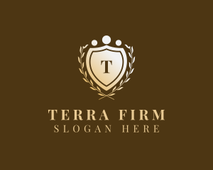 Golden Shield Wreath Law Firm logo design