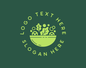 Purple Leaf - Vegetarian Salad Bowl logo design