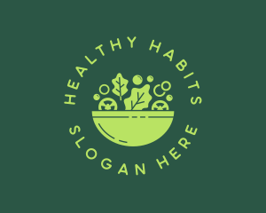 Vegetarian Salad Bowl logo design