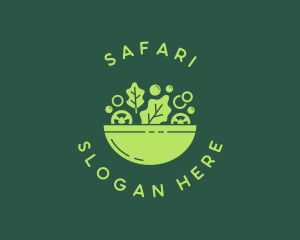 Vegan - Vegetarian Salad Bowl logo design