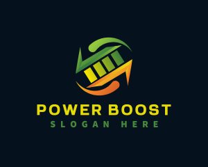 Electricity Power Battery logo design