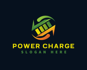 Electricity Power Battery logo design