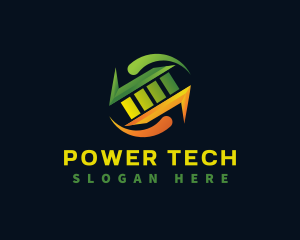 Electricity Power Battery logo design