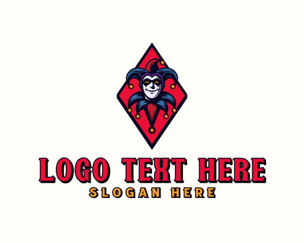Drama - Diamond Jester Clown logo design