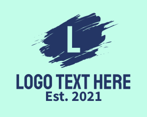 Zig Zag - Blue Paint Brushstroke Letter logo design