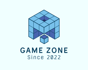 Blue Gaming Block logo design