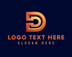 3d - Industrial Letter D logo design