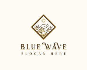 Ocean Water Wave logo design