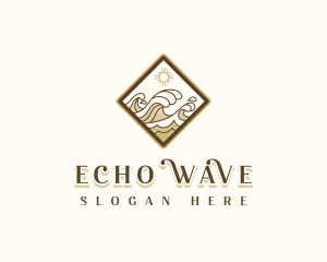 Ocean Water Wave logo design