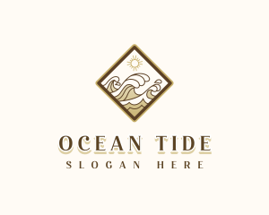 Ocean Water Wave logo design