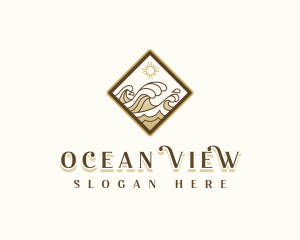 Ocean Water Wave logo design