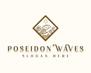 Ocean Water Wave logo design