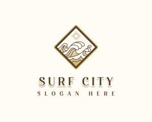 Ocean Water Wave logo design