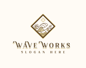 Ocean Water Wave logo design